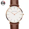 Relogio Feminino Hannah Martin Luxury Brand Whems Watches Leather Band Rose Gold Waterfoof Ladies Quartz Wristatch Fit DW Style C2664