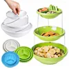 Plates Twist Fold Party Bowl Collapsible Nesting Plastic Platter 2/3 Tier Serving Plate Space Saving For Dips