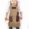 WEEYI Men Ladies Salon Haircut Apron Hairdressing Waxed Canvas Leather Barber Hairstylist Manicure Aprons 2010072824