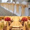 Sashes 50st högkvalitativa Organza Chair Sash Bow for Banket Wedding Party Event Xmas Decoration Sheer Organza Fabric Supply 18cm*275cm 230721