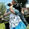Blå camo bröllopsklänningar 2020 gotisk hippie boho country trädgård bröllop klänningar älskling plus storlek mottagning klänningsrockar de marie284u