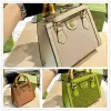 Bambuhandtag på tygväskor Diana shoppingväska vintage handväskor designer väskor kvinnor mini axelväska mode diamant koppling väskor bling bling totes 20 cm