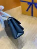 10a lustra Projektanci Vavin Messenger Bag 21 cm damski czarny wytłoczona klapa torebka luksusowa prawdziwa skórzana torebka Crossbody łańcuch na ramię