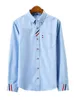 Men's Casual Shirts Clotin Solid Oxford Dress Wite Sirt Sinle Patc Pocket Lon Sleeve Reular-fit Button-down Tick Sirts