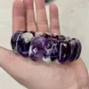 Chokers Natural Amethysts Stone Bracelet Natural Energy Stone Bangle Gem Stone Jewelry for Woman Birthstone for Aquarius for Gift