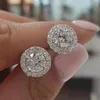 Luxe 925 Sterling Silver Diamond Boucles D'oreilles Bijoux pour Femmes 6mm Petit Stud Cadeau De Noël Bijoux De Mariée Accessoires De Mariage Earr256y