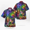 Herenoverhemden 3D-printen Psychedelisch Anime Hawaiiaans overhemd Heren Zomeroverhemden met korte mouwen Herenoverhemden Oversized Camisa Social 5XL S3 230721