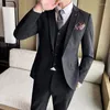Men's Suits (Blazer Pants Vest) Luxury 3 Piece Wedding Suit Fashion Slim Fit Jacket Business Office Sets Large Size 7XL