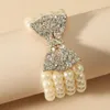 Nouveau Baroque Multicouche Imitation Perle Bracelet En Métal Or Arc Strass Charme Bracelets pour Femmes Parti Bijoux Accessoires1249z
