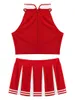 Vêtements de sport 2 pièces femmes adultes Cheerleading Costume uniforme carnaval Cosplay tenue col montant sans manches haut court avec Mini plissé