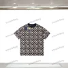 xinxinbuy men designer tee t shart 23ssパリフラワーレタープリント半袖コットン女性ブルーブラックグレーxs-2xl