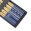 Chopsticks JANKNG Reusable 5 Pair Natural Wood Japanese Sushi Hashi Chopstick Handmade Bamboo Blue Red 23.5cm Chop Sticks