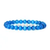 Perlen Natur 8mm Katzenauge Stein Opal Armband Rosa Blau Runde Perlen Elastische Reiki Schmuck Für Frauen Männer Drop Lieferung Armbänder Dhqgi