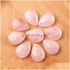 Charms With Hole Natural Crystal Stone Water Drop Shape Pendant Amethyst Rose Quartz Obsidian For Necklace Jewelry Acc Making Delive Dhtq1