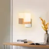 Candeeiros de parede moderno candeeiro quadrado criativo Led sala de estar quarto minimalista madeira cabeceira corredor nórdico