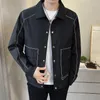 Men's Jackets Spring And Autumn Men Turn-down Collar Thin Jacket Commute Fashion Solid Color Single Breasted Coat Refreshing Breathable 5XL