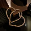 Stud Big Heart Oorringen Fashion Elegant Crystal Drop Dangle Earring Trendy Shiny Ear Decor Wedding Party Sieraden 230721