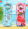 Inflatable children floats cartoon unicorn flamingo surfboard PVC kis swim ring water bed toy pvc air mattress surf board raft