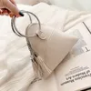 Evening Bag's Tassel Bag Feminino Literário Single Shoulder Minority Design Crossbody Trend Women Cute Ring Handbag Triangle 230721