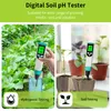 Misuratori di pH Misuratore di pH del suolo ad alta precisione 0,00 ~ 14,00 pH Analizzatore del sensore del tester del suolo dell'acidità della temperatura digitale per terreni agricoli da giardino per piantagioni all'aperto 230721