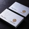Craft Business Card Custom Printing Present Card Imitation Metal Special Paper Borped Sier 550GSM QR Code 200st