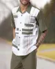Heren Trainingspakken Zomer Street Casual Shirt met korte mouwen Button-up Top 3D Printing Geruite Harajuku Broek Mode Trendy Outfit 4XL