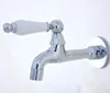 Bathroom Sink Faucets Chrome Brass Single Hole Wall Mount Basin Kitchen Faucet Cold Outrood Garden Bibcock Mop Pool Taps 2av161