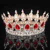 Koningin Koning Tiara 'S en Kronen Bridal Vrouwen Rose Goud Kleur Crystal Hoofddeksel Diadeem Bruid Bruiloft Haar Sieraden Accessoires H0827233O