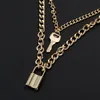 Fashion Choker Lock Necklace Layered Chain On The Neck With Lock Punk Jewelry Mujer Key Padlock Pendant Necklace For Women Gift241K