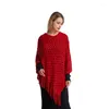Sjaals 2023 Loszittende Tassel Plus Size Pullover Trui Vrouwen Gemakkelijk Bijpassende Jas Halflange Cape Sjaal Batwing Shirt