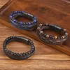 Charm Armbanden Trendy Klassieke Tijgeroog Steen Leer Kralen Voor Mannen Natuurlijke 4-Layer Gevlochten Armband Sieraden Gift