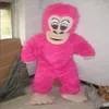 2019 fantasia de mascote de halloween cartoon gorila rosa chimpanzé tema de anime personagem de carnaval de natal festa fantasia fantasias ad317h