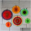 Autres Fournitures De Fête De Fête Fan De Papier Fleur Moulinets Fleurs Suspendues Diy Artisanat Baby Shower Anniversaire Festival Décoration Drop D Dh7Jv