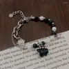 Braccialetti con ciondoli in bianco e nero Piccole perline fantasma Uomo Donna Modelli di per coppie Nicchia Design Ragazze Accessori esclusivi