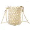 Evening Bags Handmade Women Pearl Beaded Shoulder Charm White Pearls Crossbody Bag Luxury Clutch Purse Lady 2023