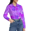 Blusas Femininas Splash Blusa Líquida Manga Comprida Azul Tie Dye Bonitas Mulheres Casuais Camisas Grandes Roupas Gráficas Ideia de Presente