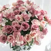 Fleurs Décoratives 1 Bouquet De 5 Fourchettes 6 Têtes Artificielles Pour Noël Guirlande Maison Bonsaï Décor DIY Mariage De Mariée Rose Bouquet Décoration