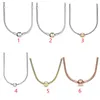 925 Silver Fit Pandora Snake Bone Necklace Dangle Fashion Charms Set Colgante DIY Fine Beads Jewelry