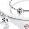 Contas femininas pendentes de prata esterlina 925 com 26 letras A-Z contas para Pandora contas de prata esterlina
