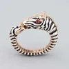 Fashion Accessories Men and Women's Temperament Jewelry Style Grand Zebra Bracelet with Gold-plated Drop Glue Technology Striped Animal Horse Open Bracelet