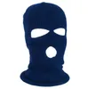 ファッションニットハット冬の温かい顔マスク3つの穴Balaclava Beanie Skiingランニングマスク