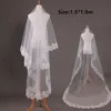 Cheap Wedding veil Soft tulle with Applique Edge 1 5 1 8m White ivory Bridal veils Wedding Accessories voiles de mariage1732