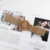 Belts 4.5cm Wide Cotton Linen Braided Elastic Waist Belt Round/Square Buckle Summer Solid Color Girdle Straw Women Dress Shirt