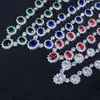 Collar Pendientes Conjunto Europa y la novia Banquete de boda Traje de joyería Microscopio Zircon Sautoir Pulsera de tres piezas