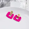 Stud CHENGXUN Boho Retro Three Color Lock Shaped Earrings For Women Girls Colorful Dangle Female Party Wedding Jewelry 230721