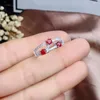 Кластерные кольца Fashion Grace Row Branches Natural Red Ruby Gem Ring S925 Серебряный драгоценный камень Женский свадебный подарки