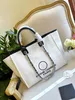 Luxurys deauville tote shoulder Shop Bags Women man handbag purse summer pearl weekend bag lady fashion Luggage embroidery Designer canvas clutch travel Beach bag