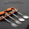 Servis uppsättningar Milk Coffee Stirring Spoon Modern Simplicity Fashion Dessert Cake Tools Återanvändbart bestick Set Kitchen Fruit Fork