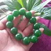Brin véritable naturel vert Jade Bracelet femmes hommes bijoux fins Bracelet véritable Jades pierre perles élastique bijoux cadeau