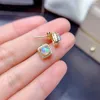 Dangle Küpe Meibapj Doğal Opal Taş Moda Meydanı Kadınlar İçin Gerçek 925 STERLING Gümüş Cazibe Güzel Düğün Takı